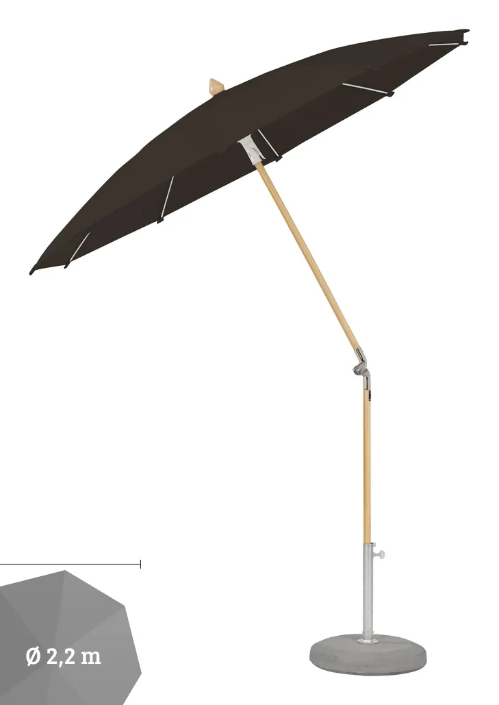 Sonnenschirm GLATZ Stockschirm �ALEXO rund � 220cm black� Sonnenschutz